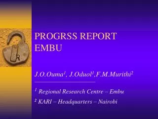 PROGRSS REPORT EMBU