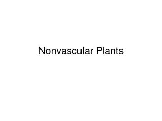 Nonvascular Plants