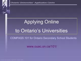 COMPASS.101 for Ontario Secondary School Students