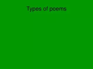 Types of poems