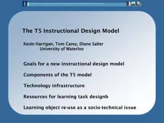 The T5 Instructional Design Model