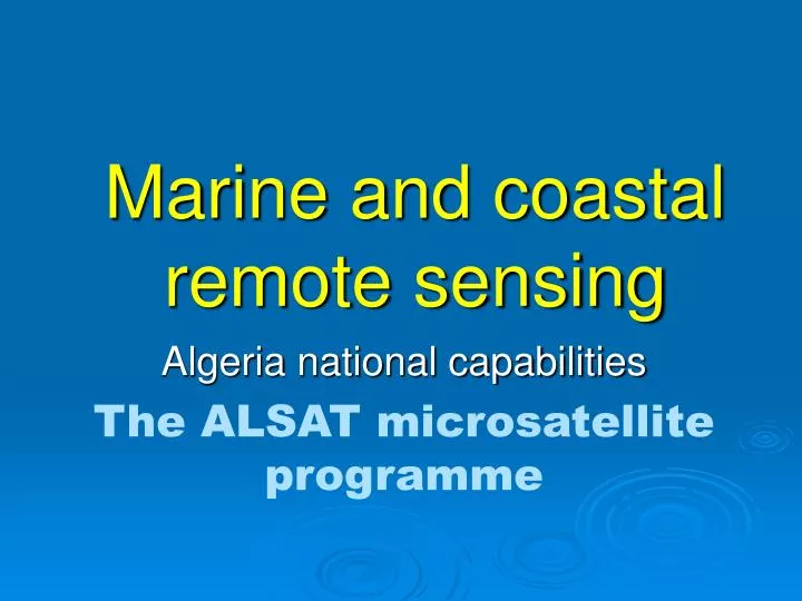 marine and coastal remote sensing
