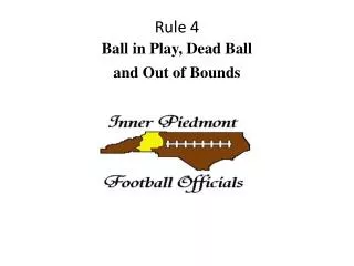 Rule 4 Ball in Play, Dead Ball and Out of Bounds