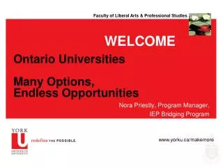 Ontario Universities Many Options, Endless Opportunities