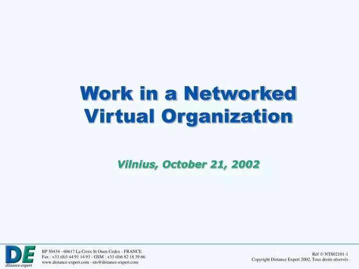 work in a networked virtual organization