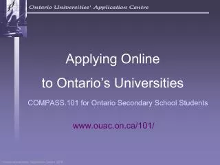 COMPASS.101 for Ontario Secondary School Students
