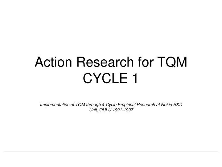 action research for tqm cycle 1