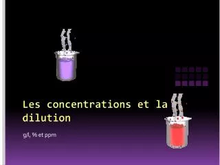 les concentrations et la dilution