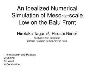 An Idealized Numerical Simulation of Meso- ?-scale Low on the Baiu Front
