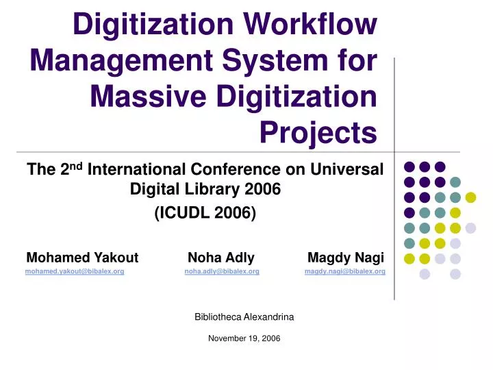 digitization workflow management system for massive digitization projects