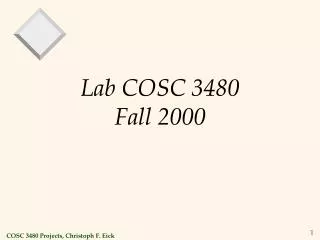 Lab COSC 3480 Fall 2000