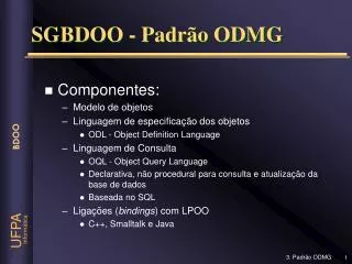 SGBDOO - Padrão ODMG