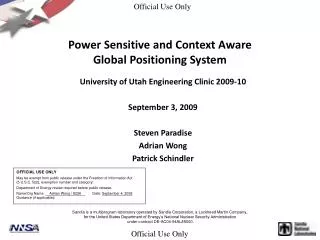 Power Sensitive and Context Aware Global Positioning System