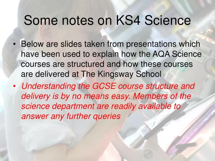 some notes on ks4 science