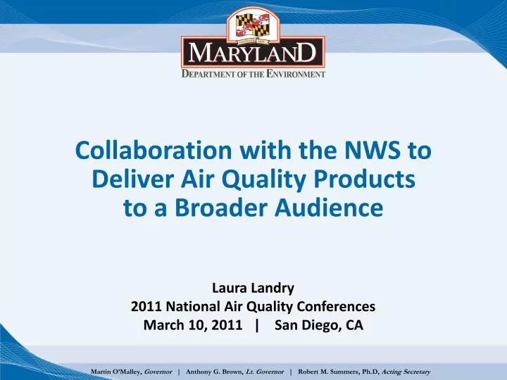 collaboration with the nws to deliver air quality products to a broader audience