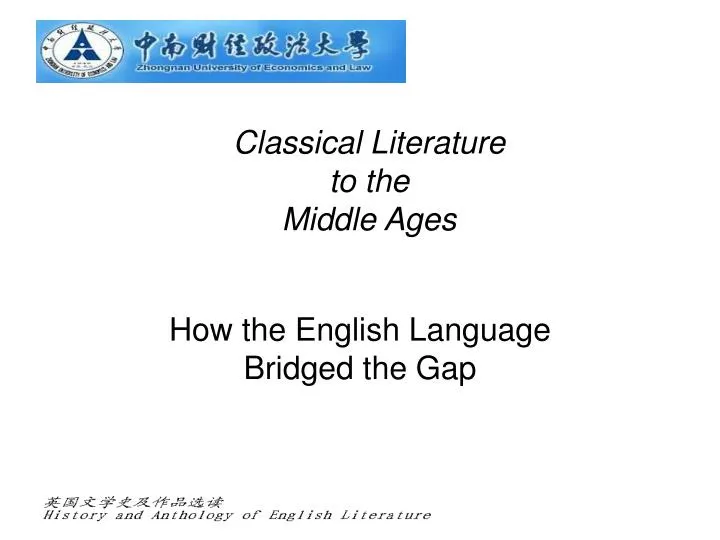classical literature to the middle ages