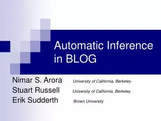 Automatic Inference in BLOG