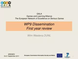 WP9 Dissemination First year review