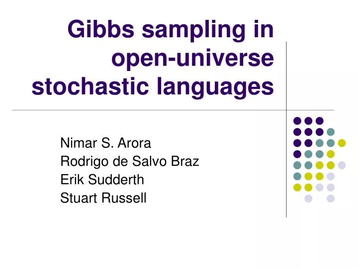 gibbs sampling in open universe stochastic languages
