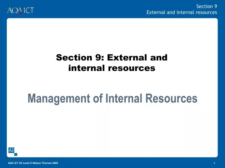 section 9 external and internal resources