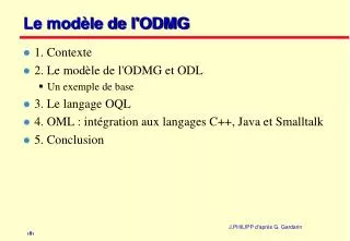 le mod le de l odmg