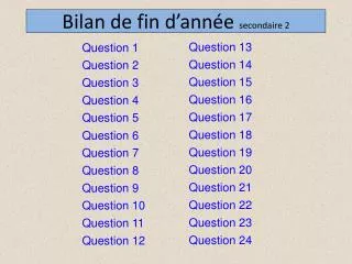bilan de fin d ann e secondaire 2
