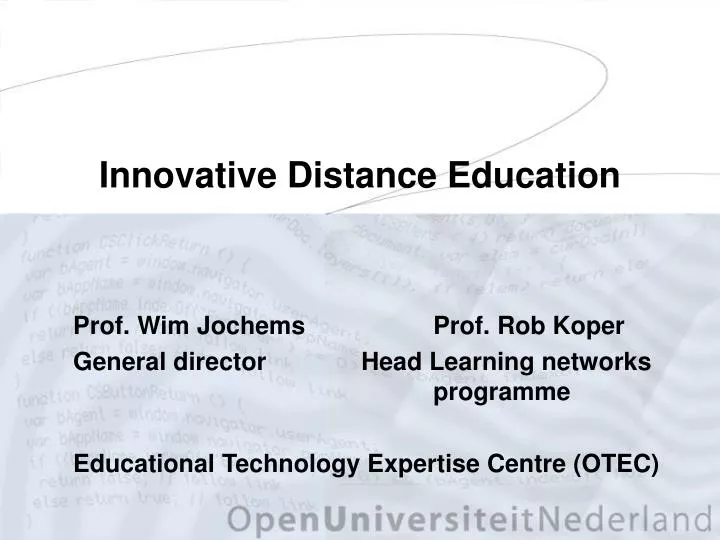 innovative distance education