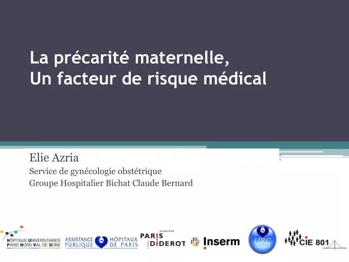 la pr carit maternelle un facteur de risque m dical