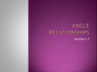 Angle Relationships