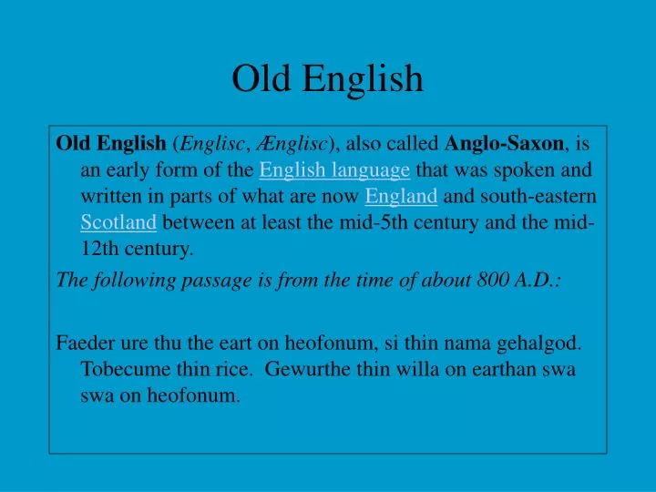 old english