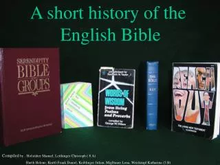 A short history of the English Bible