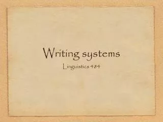 Writing systems