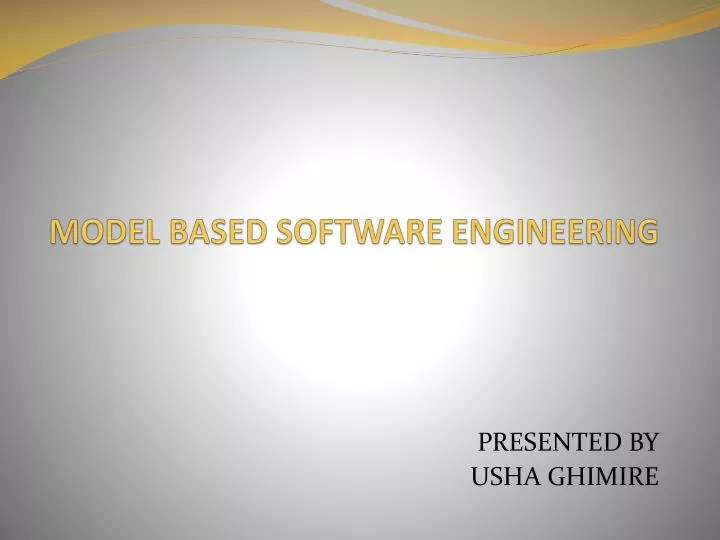 model based software engineering