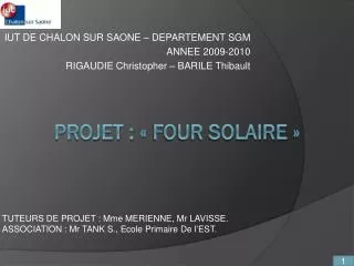 iut de chalon sur saone departement sgm annee 2009 2010 rigaudie christopher barile thibault