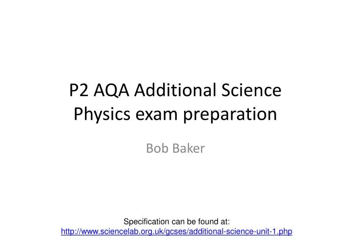 p2 aqa additional science physics exam preparation
