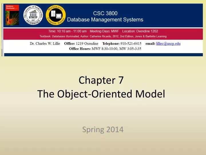 chapter 7 the object oriented model