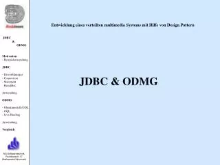 JDBC &amp; ODMG Motivation - Beispielanwendung JDBC - DriverManager