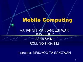 Mobile Computing