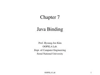 Chapter 7 Java Binding