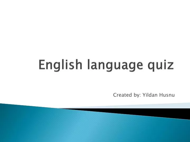 english language quiz