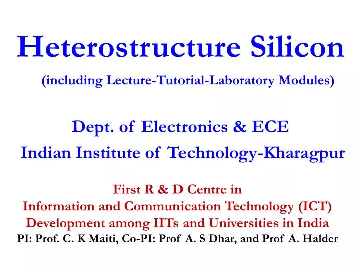 heterostructure silicon including lecture tutorial laboratory modules