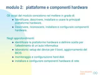 modulo 2 piattaforme e componenti hardware