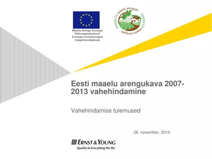 eesti maaelu arengukava 2007 2013 vahehindamine