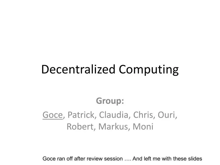 decentralized computing