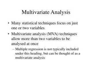 Multivariate Analysis