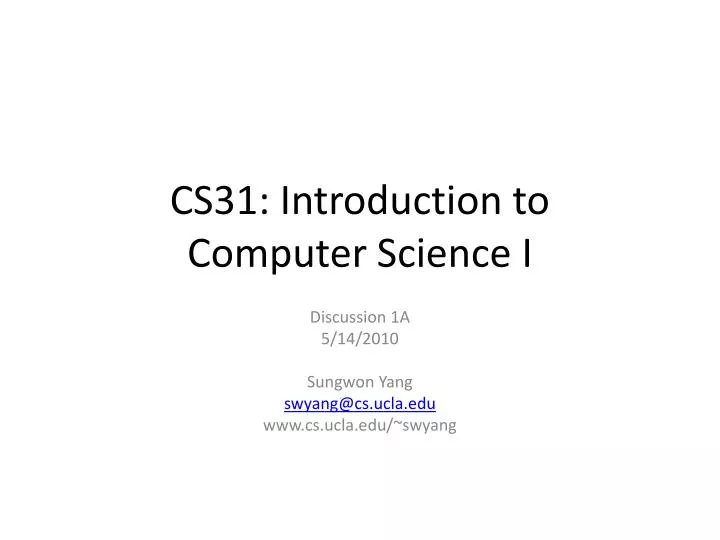 cs31 introduction to computer science i