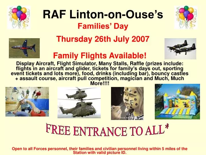 raf linton on ouse s families day thursday 26th july 2007