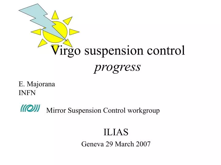 virgo suspension control progress