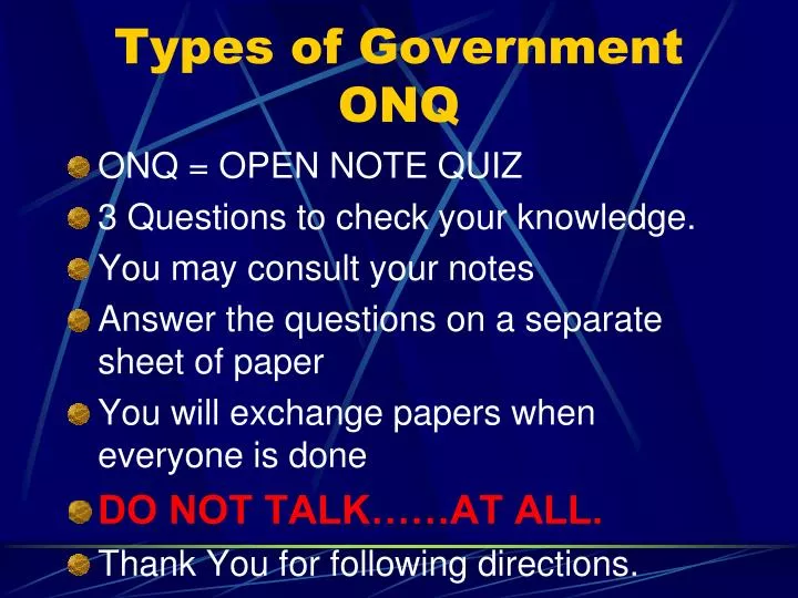 types of government onq