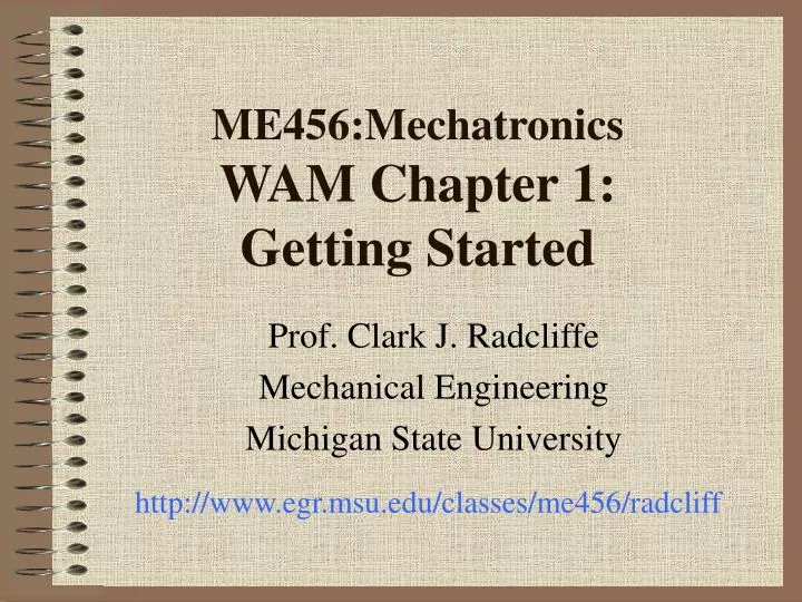 me456 mechatronics wam chapter 1 getting started